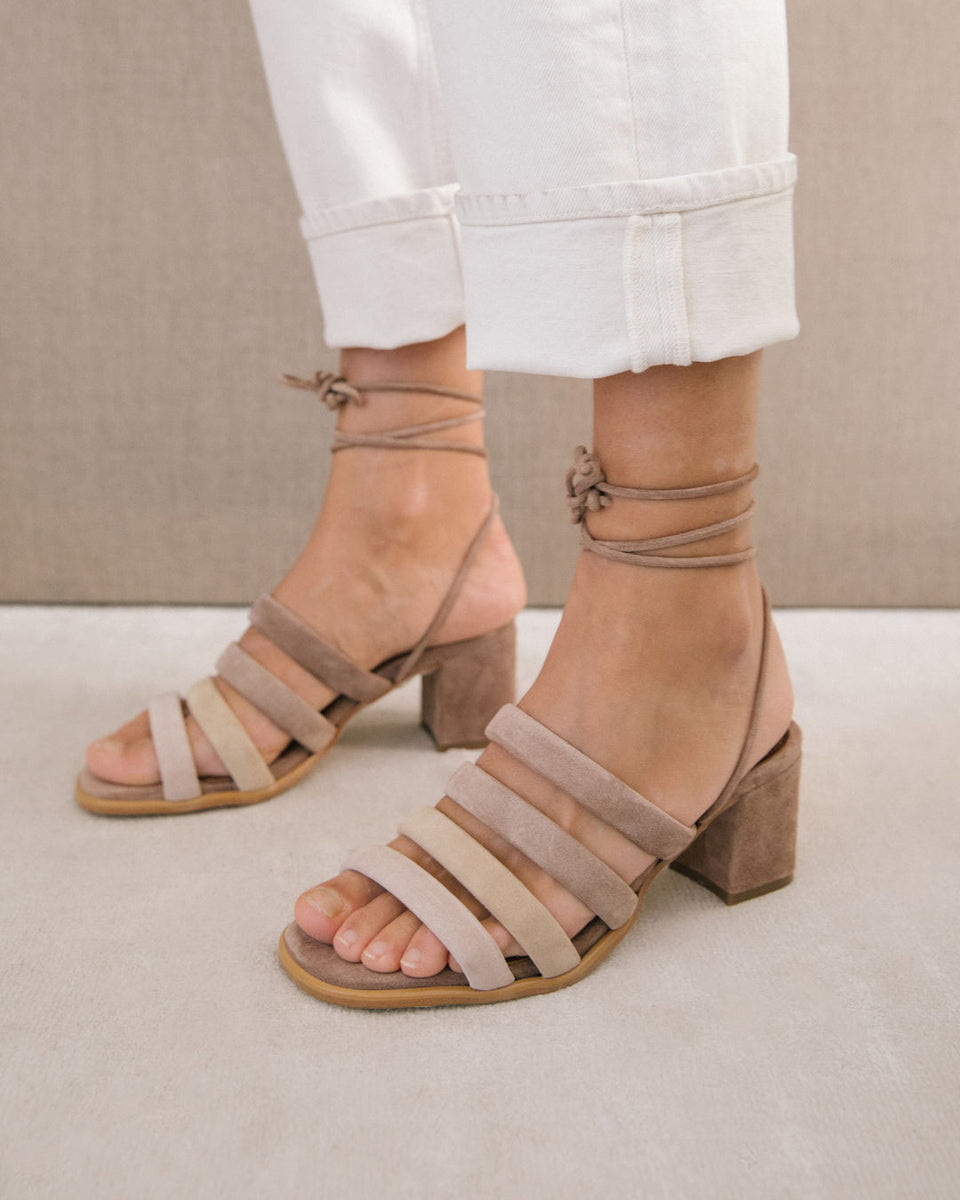 The Letizia Shades of Beige Heels by Alohas THE SKINNY