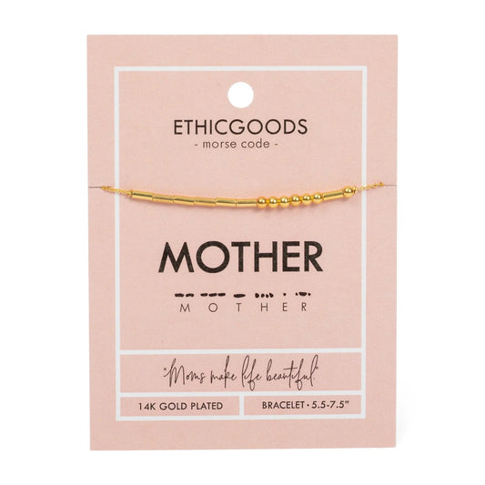 The Classic Gold Morse Code Beaded Bracelet - Mother