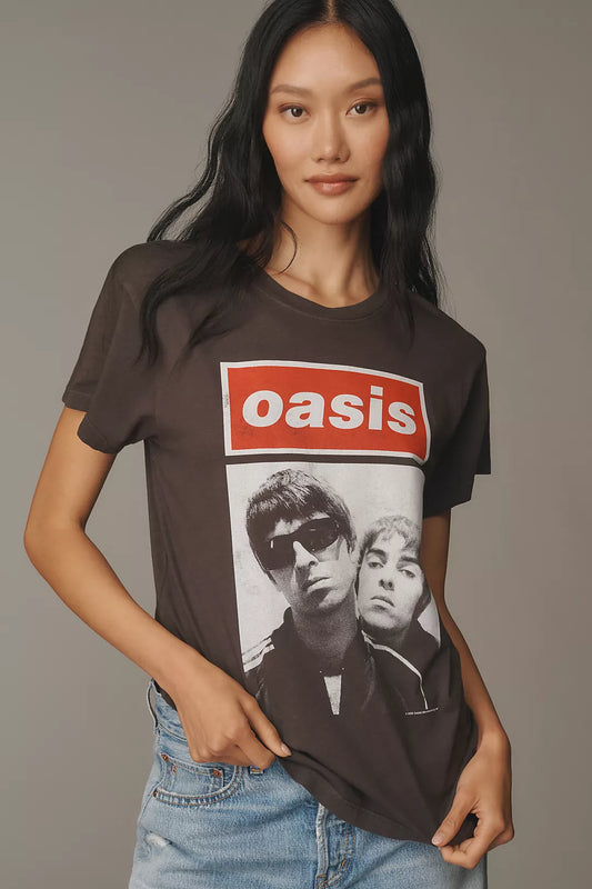 The Oasis Liam & Noel Tee by Daydreamer - Vintage Black
