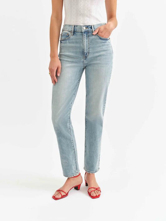 The Smarty High Rise Slim Straight Denim by Daze - Wink