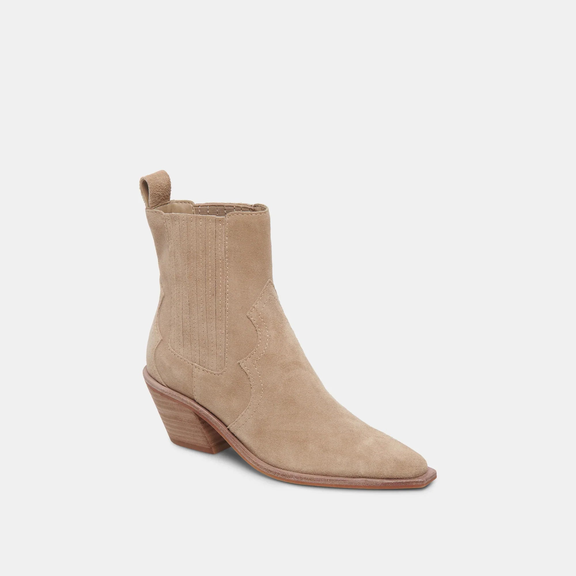 Senna Almond Suede Bootie Size 10 By Dolce Vita