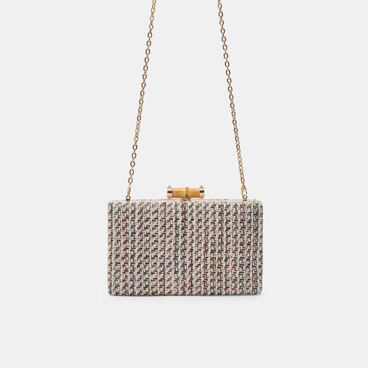 The Greta Woven Clutch by Dolce Vita - Black White