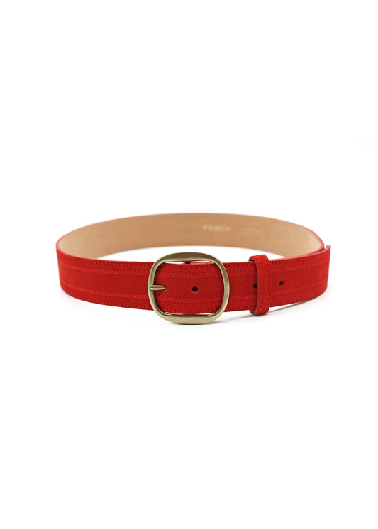 The Cemile Suede Belt by FRNCH - Rouge