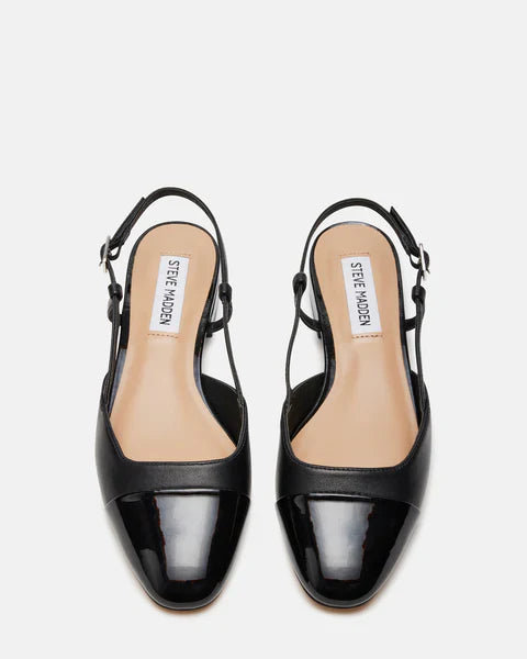 The Belinda Slingback Flat Black THE SKINNY