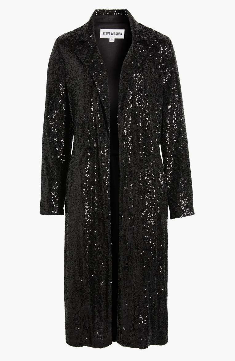 The Show Stopper Sequin Duster Black THE SKINNY