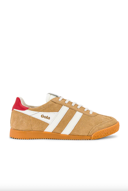 The Elan Sneaker by Gola - Camel + Off White + Red