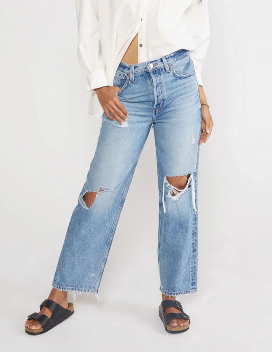 The Tyler Vintage Straight Cropped Jeans - Sandstorm