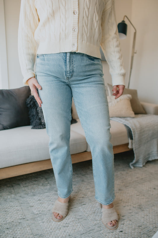 The Smarty High Rise Slim Straight Denim by Daze - Wink