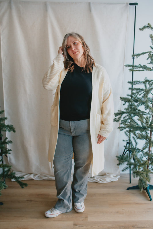 The Alaia Duster Cardigan - Cream - PLUS