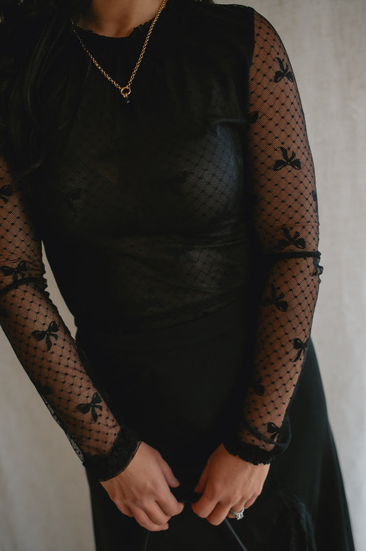 The Bows Blouse by Heartloom - Black