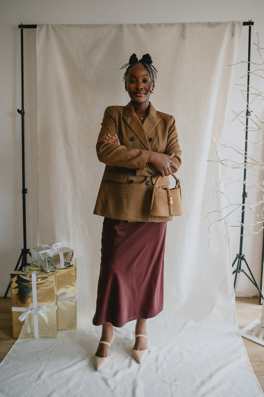 The Deep Trance Midi Skirt - Wine