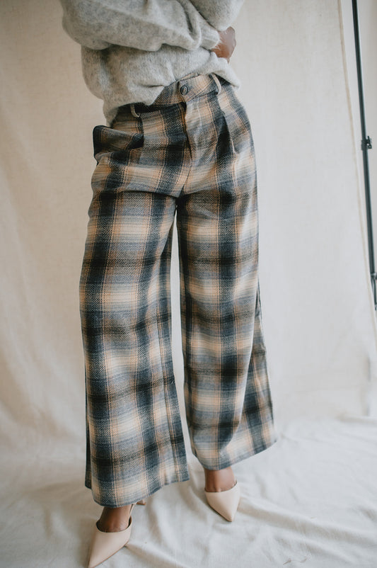 The Studio Plaid Trouser - Navy