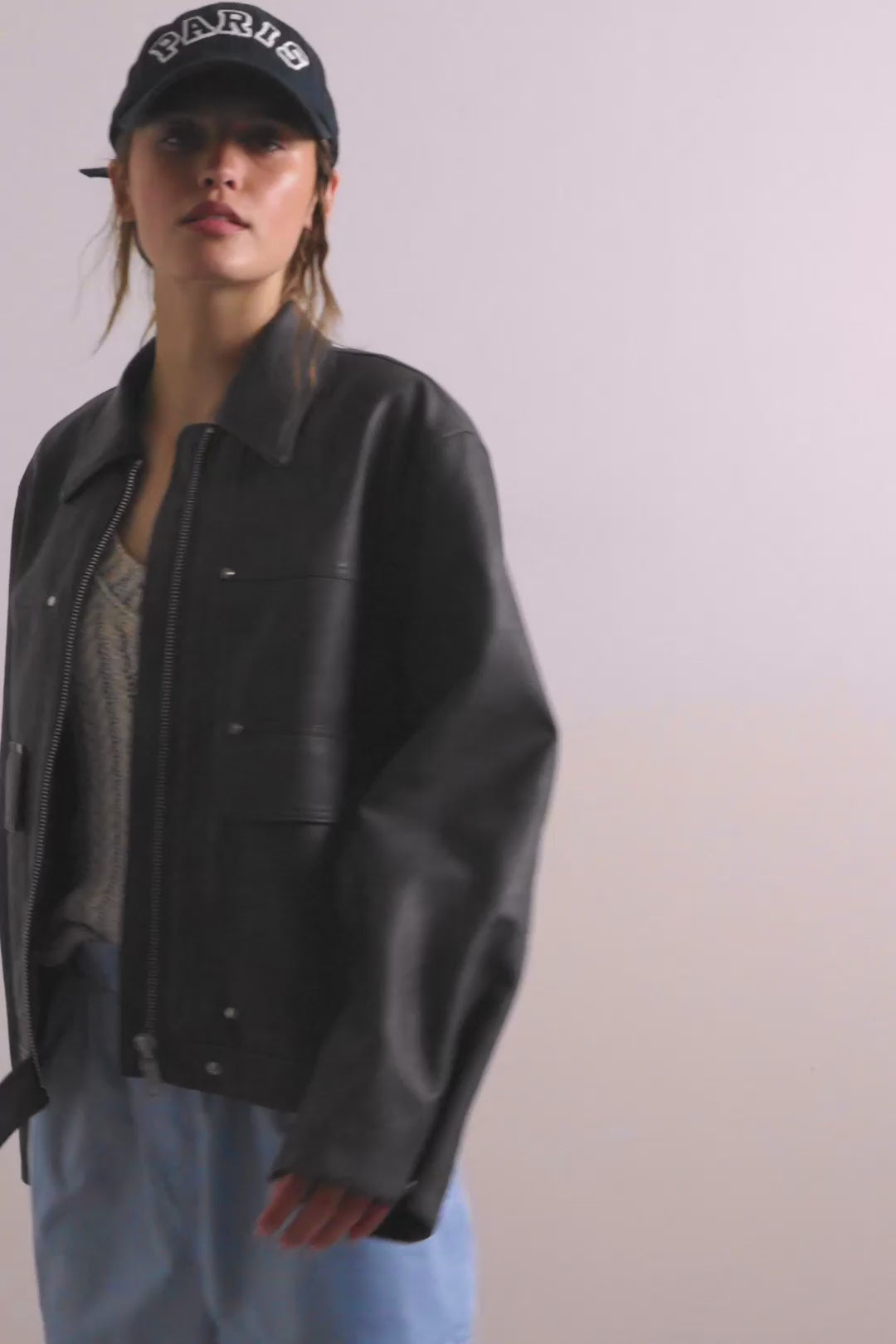 The Blair Vegan Leather Jacket by Free People - Charcoal – SHOP