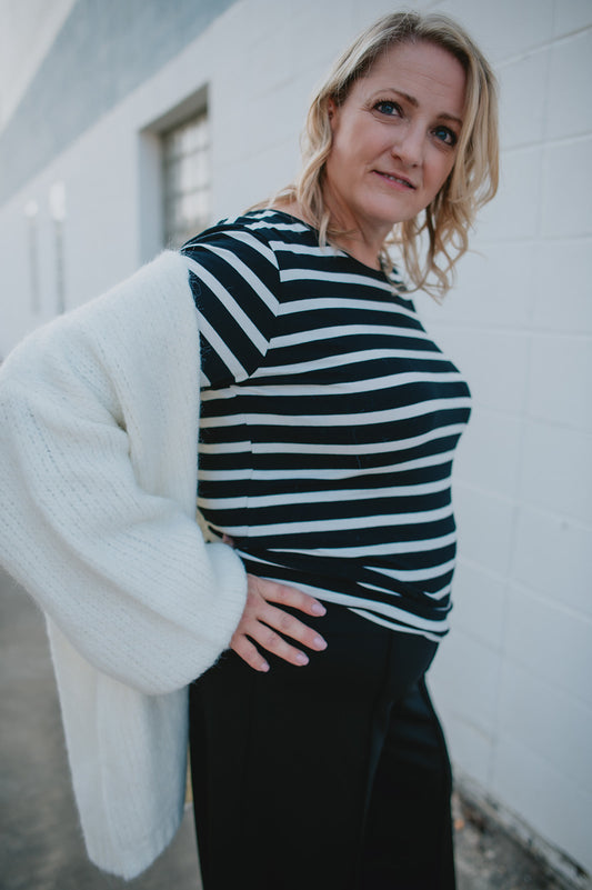 The Marlowe Cardigan - Snow - PLUS