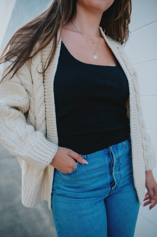 The Noir Knit Tank - Black