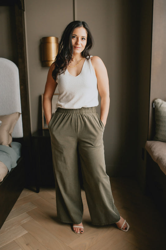 The Gila Soft Knit Pants - Sage