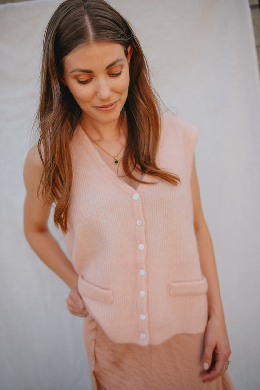 The Meliza Cardigan by FRNCH - Rose Pale
