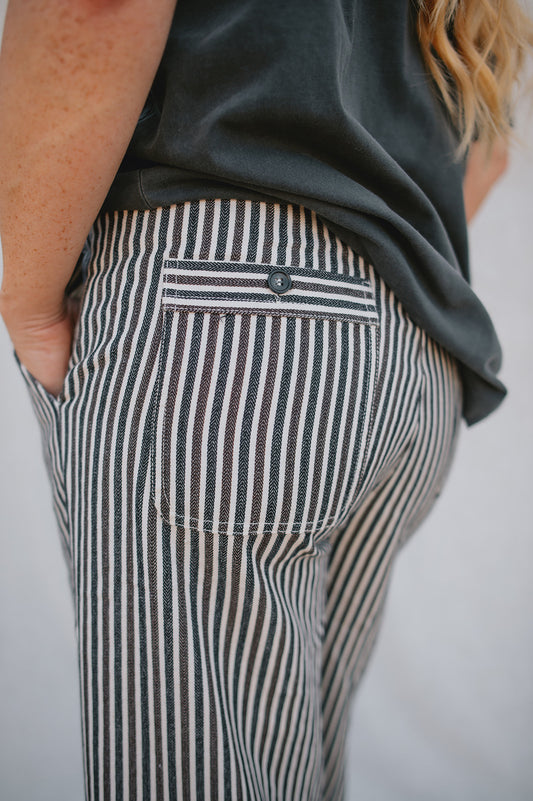 The Swanne Pant by FRNCH - Chocolate Stripe