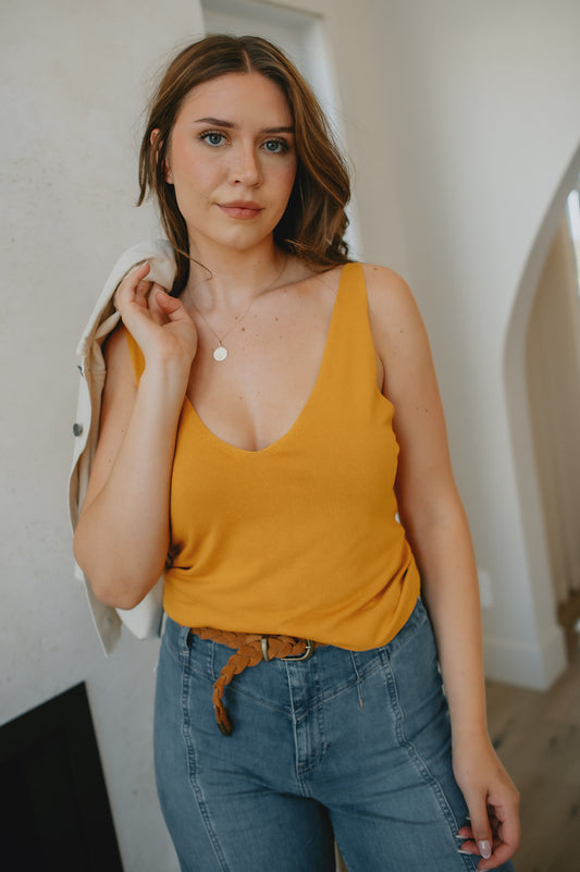 The Molly Mesh Tank Top - Mango