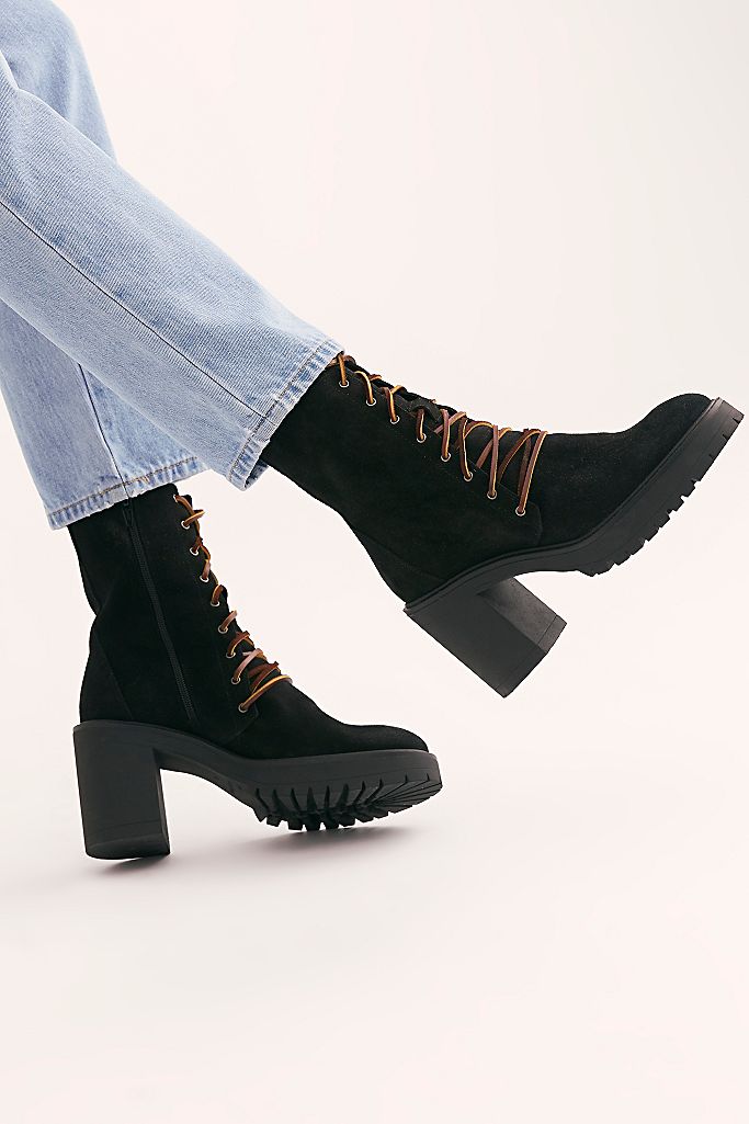 The Dylan Lace-Up Boots by Free People - Black – THE SKINNY